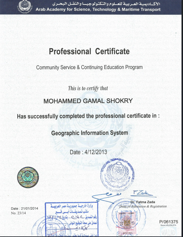 Diploma in Geographic Information Systems (GIS)